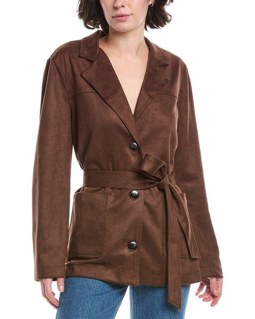 Lyra & Co Brown Microsuede Coat