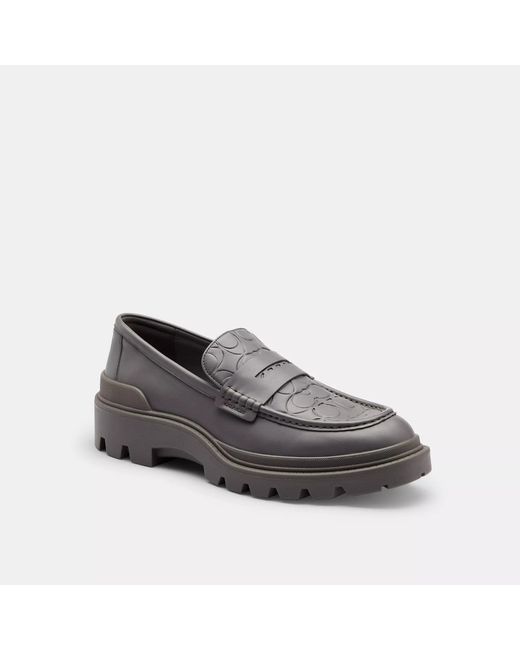 COACH Gray Platform Loafer With Signature Print for men