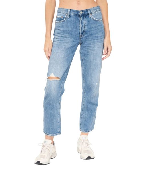 Pistola Blue Maya Mid Rise Easy Straight Ankle Jeans
