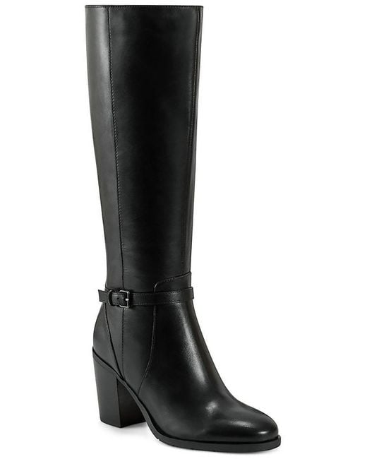 Easy Spirit Black Imani Leather Belted Mid-calf Boots