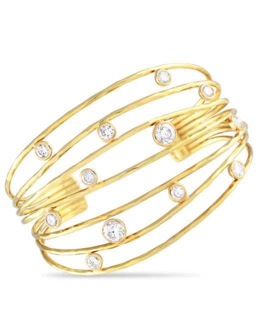 Robert Lee Morris Metallic 18k Yellow 3.86ct Diamond Wire Cuff Bracelet Rl03-040824