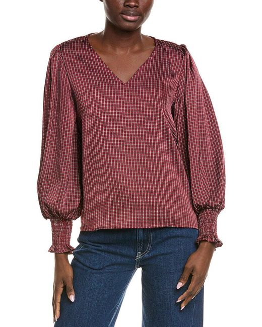 Cece Red Printed Blouse