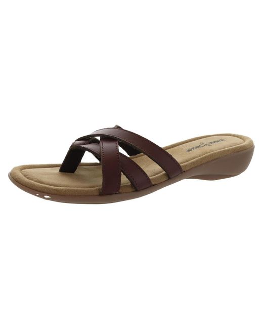 Minnetonka Brown Sunny Leather Flip Flop Thong Sandals