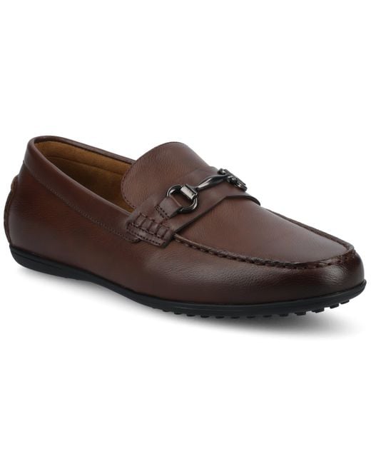 Vance Co. Brown Vance Charles Slip-On Driving Bit Loafer for men