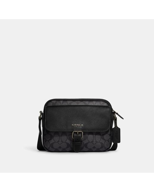 Coach Outlet Hudson Crossbody In Signature Canvas in Black Lyst