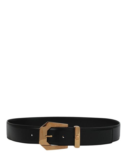Versace Black Medusa Heritage Leather Belt for men