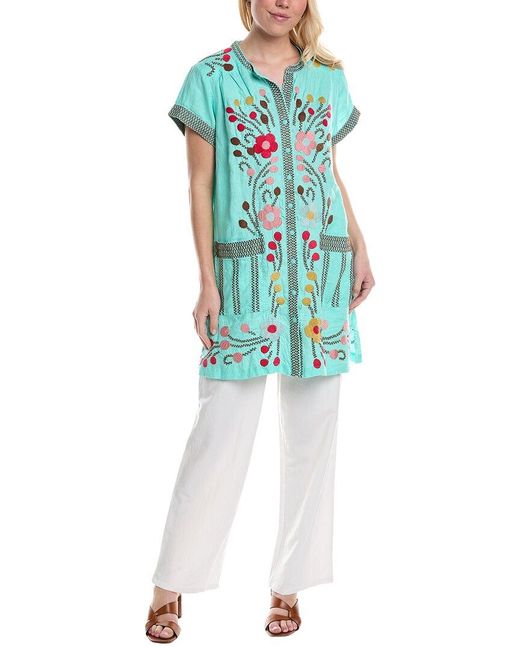 Johnny Was Blue Joni Relaxed Pocket Weekend Tunic