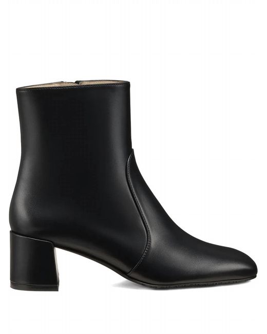 Stuart Weitzman Black Maeve Zip Square-Toe Ankle-Boots