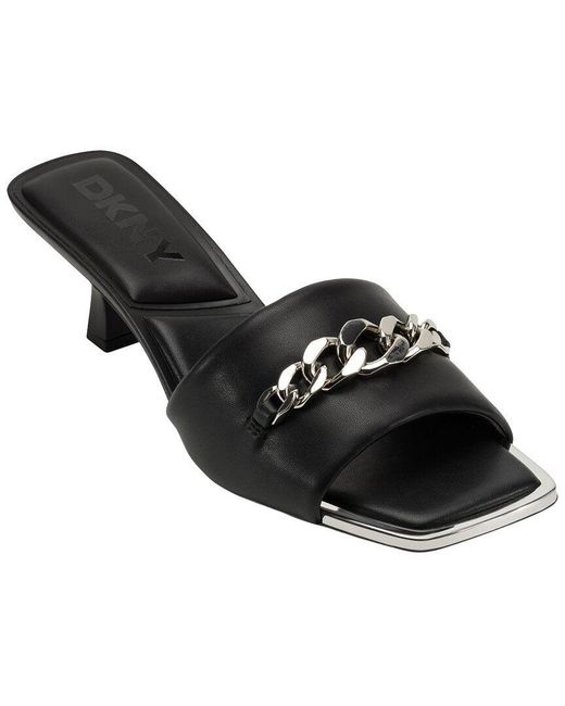 DKNY Black Jileen Chain Sandals