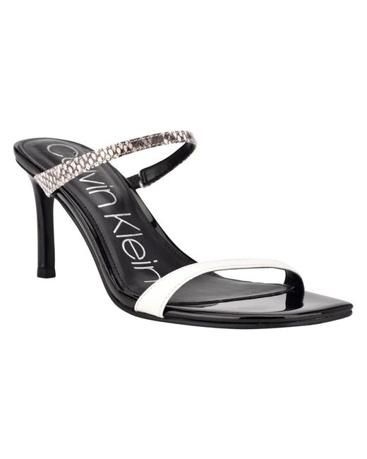 Calvin Klein Metallic Halena 2 Patent Slide Sandals