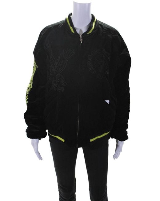 Chrome Hearts Black Matty Boy X Kosh & Co Reversible Souvenir Graphic Print Varsity Jacket Xl