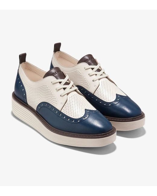cole haan blue dress shoes Cole Haan Men's Ledley Grand Cap Toe Oxford Shoes - Blue main image 1