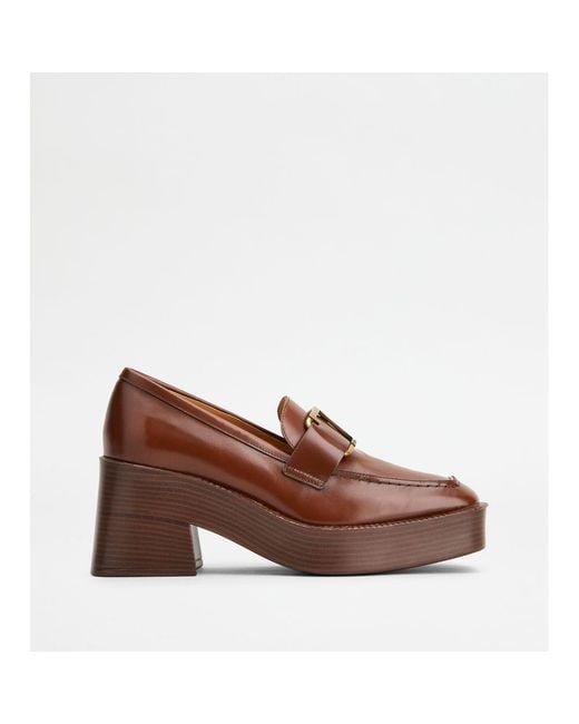 Tod's Brown Platform Loafers