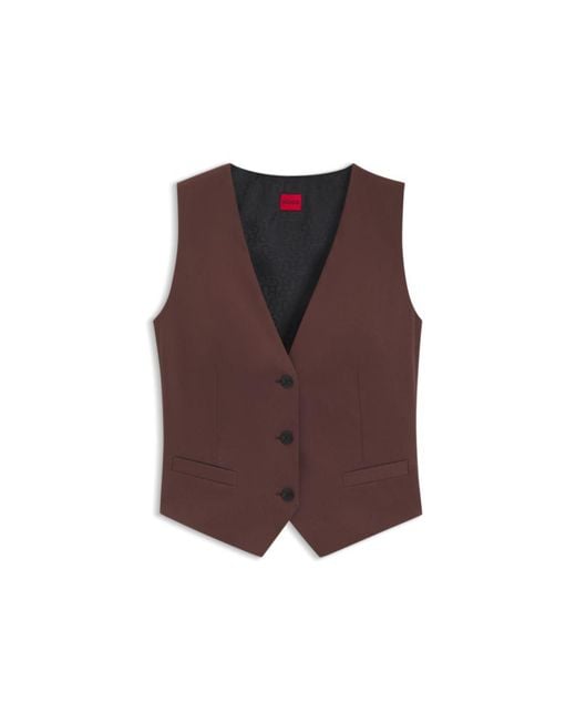 HUGO Brown Regular-Fit Waistcoat