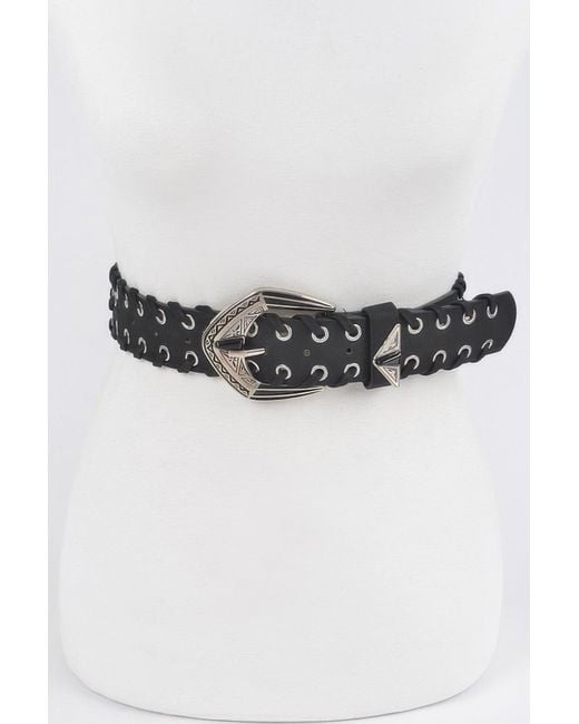 Multi Metal Eyelet Belt 2 Row Eyelet Grommet Leather Uniform Belt Heavy-duty USA  main image 3