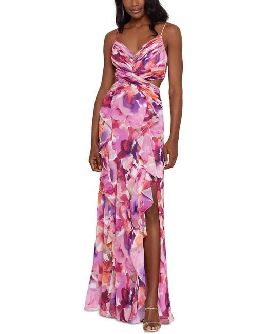 Xscape Multicolor Crisscross Cutout Gown