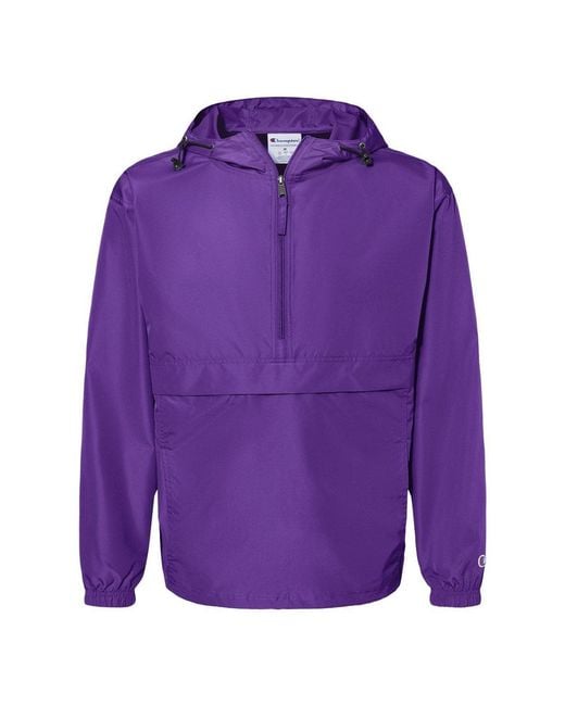 Champion Purple Packable Quarter-Zip Jacket for men