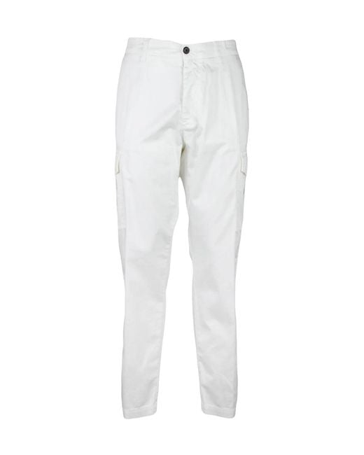Eleventy White Cargo Pants for men