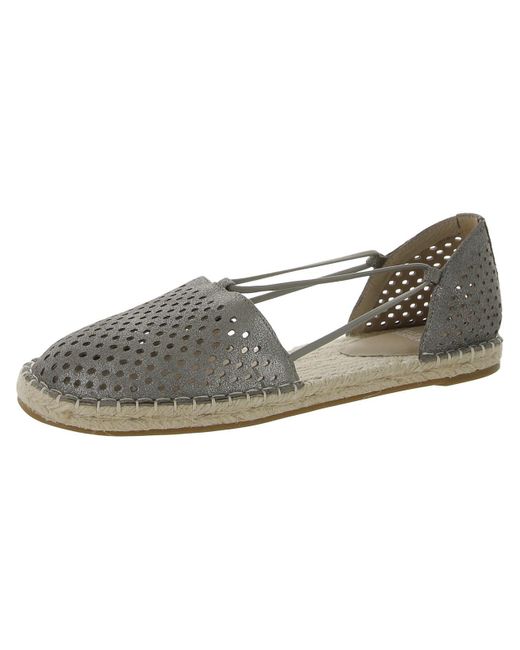 Eileen Fisher Gray Leather Perforated Espadrilles