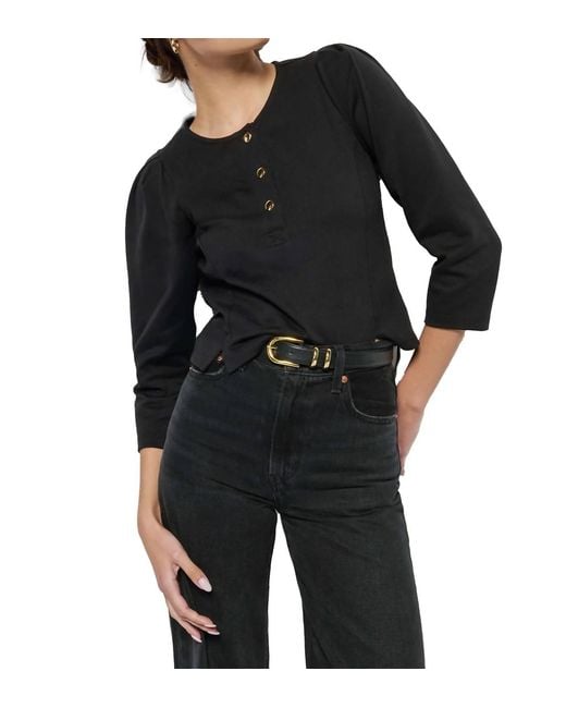Nation Ltd Women's Black Janney Henley Top