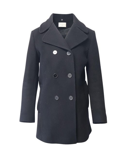 Sandro Blue Double Breasted Peacoat