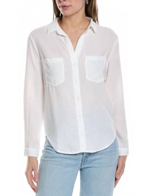 Bella Dahl White Double Pocket Blouse