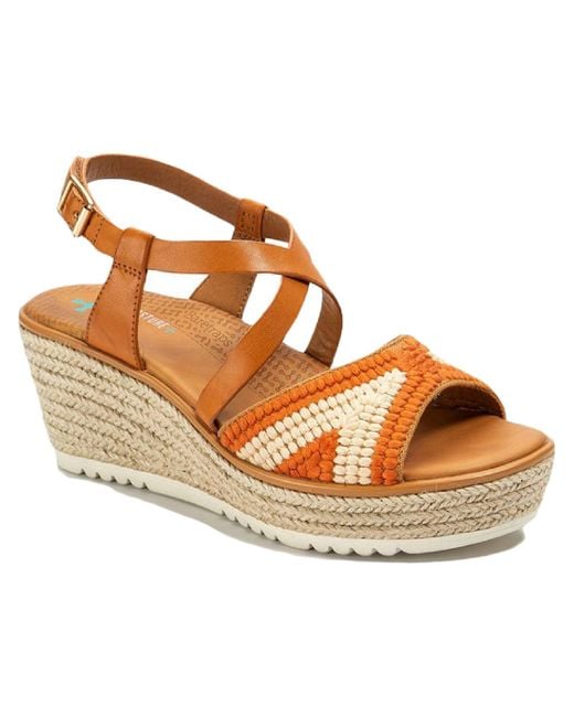 BareTraps Faux Leather Ankle Strap Wedge Sandals in Brown Lyst