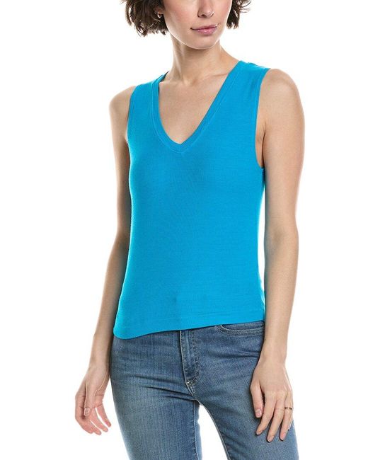 Michael Stars Blue Sofie Crop Tank