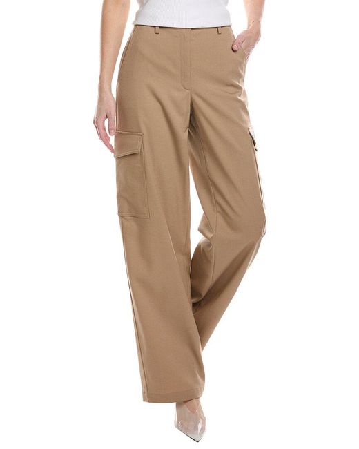 Theory Natural Relaxed Straight Wool-blend Cargo Pant