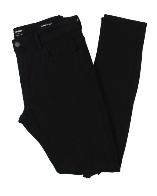 Cotton On Black Ripped Stretch Skinny Jeans for men