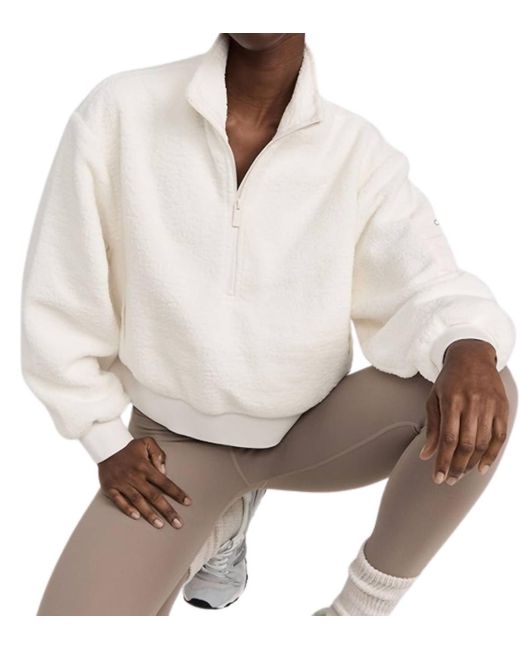 Alo Yoga White Micro Sherpa Solstice Coverup Sweater