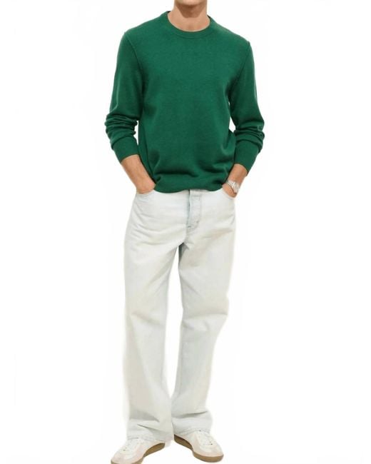 Alex Mill Green Reverse Seam Crew Sweater for men
