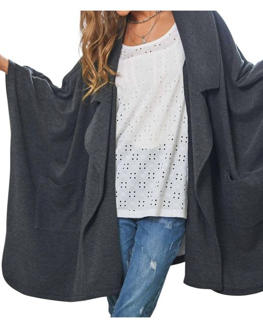 Davi & Dani Black That's Not All Open Front Jacket