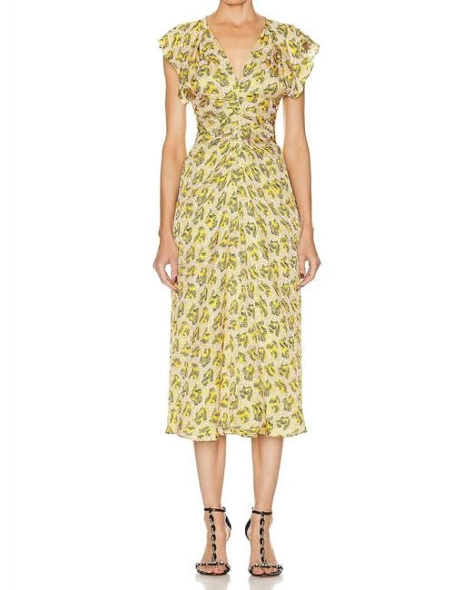 Isabel Marant Yellow Lyndsay Printed Flou Dress