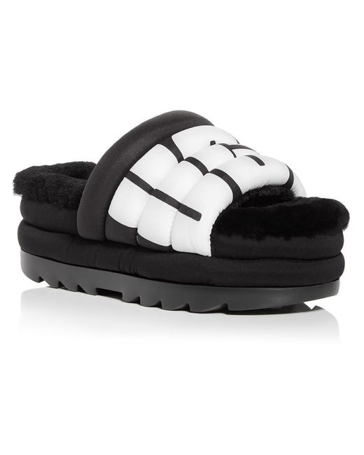 Ugg Black Maxi Slide Slip-on Logo Slide Sandals