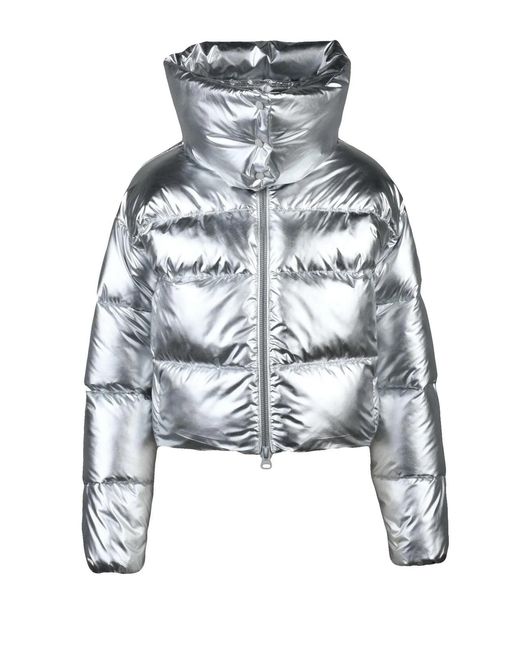 Save The Duck Gray Polyester Down Jacket