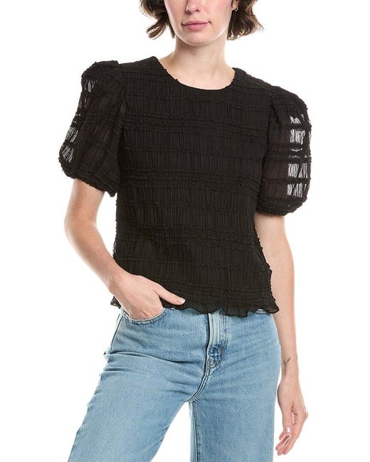 Endless Rose Black Smocked Top