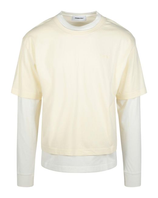 Ambush White Layered Long Sleeve T-shirt for men