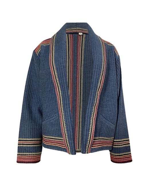 Ba&sh Blue Ciago Striped Jacket