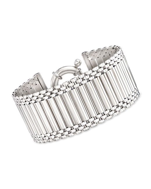 RossSimons Italian Sterling Silver Flat Tube Pantherlink Bracelet in