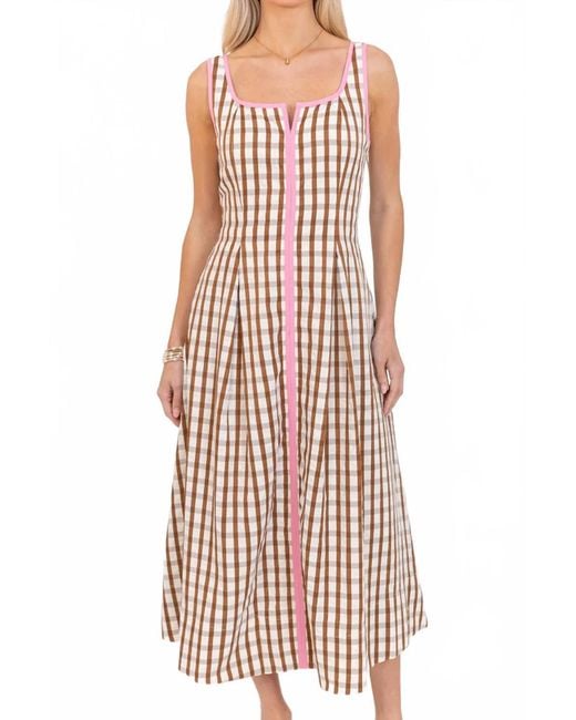 Thml Multicolor Thin Strap Gingham Pattern Dress