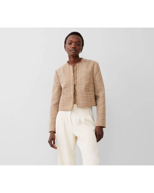 French Connection Natural Effie Boucle Collarless Blazer