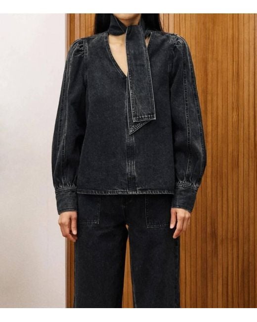 FRNCH Blue Bourgeons Top