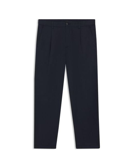 Boss Blue Tapered-Fit Drawstring Pants for men