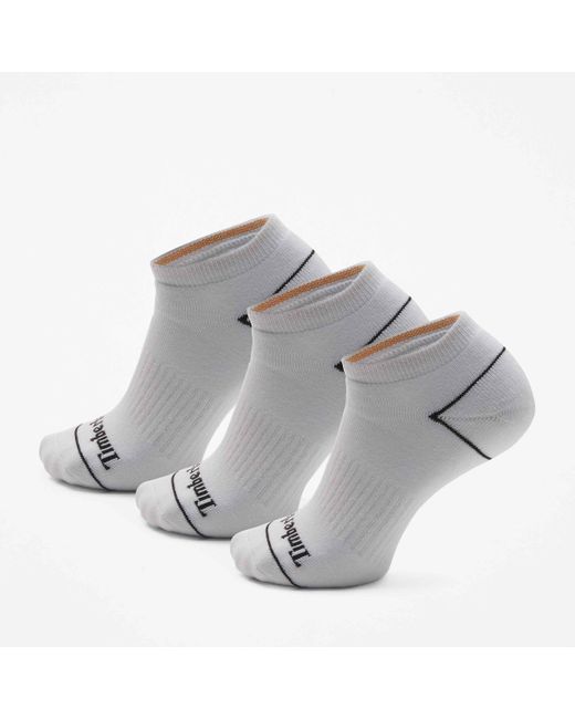 Timberland Gray Bowden 3-Pack Full Cushion No-Show Sock for men