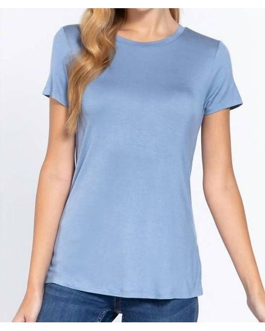 Active Basic Blue Eliza Cotton Jersey Top