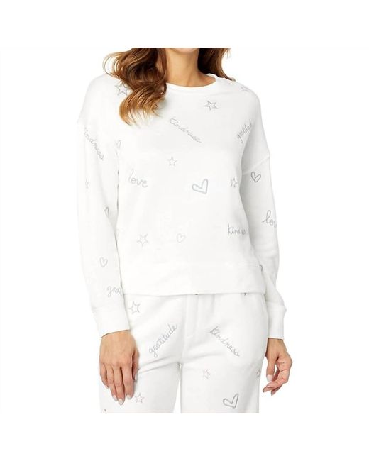 Splendid White Virtue Embroidered Pullover