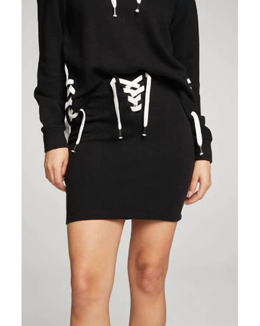 Chaser Brand Black Lucia Lace Up Skirt
