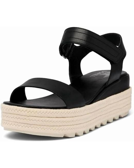 Sorel Black Cameron Flatform Sandals