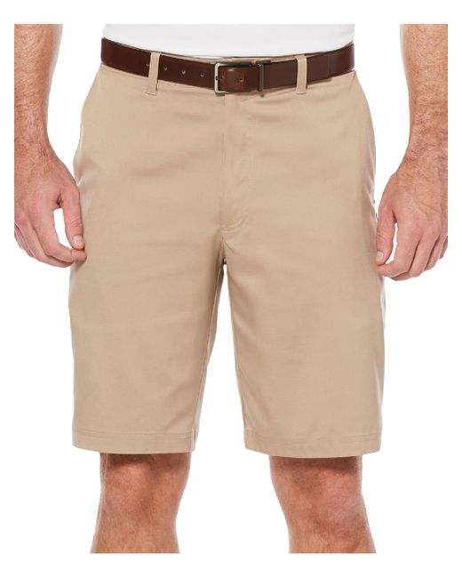 PGA TOUR Natural Woven Flat Front Khaki Shorts for men
